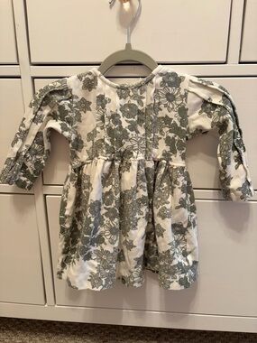 Kate Quinn Cotton Blend Dress Size 12-18 months Olive